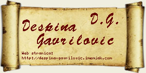 Despina Gavrilović vizit kartica